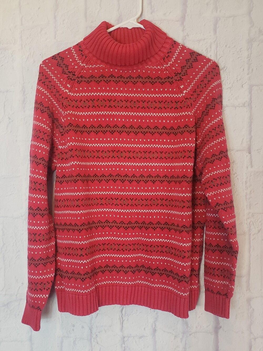 LANDS' END Pink Turtleneck Sweater Large Petite